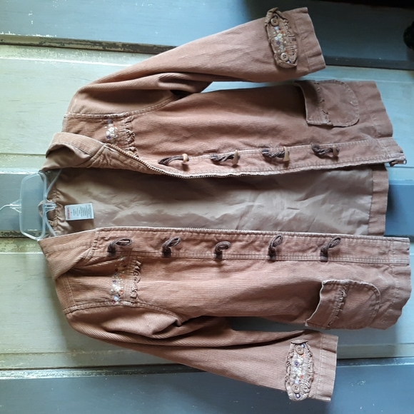 Gymboree Other - Gymboree Little Girls Jacket Corduroy Toggle Closure Zipper Tan
